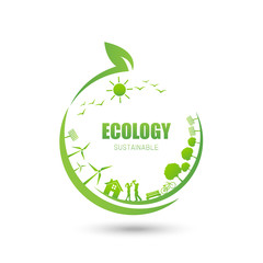 Canvas Print - Ecology Friendly idea and sustainable concept, vector illustration