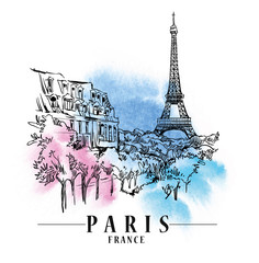 Paris vector illustration.