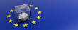 © Rawf8 - European Union parliament election. Voting box on EU flag background. 3d illustration
