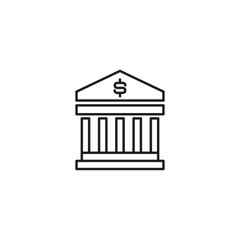 Wall Mural - Simple line icon of bank sign