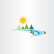 river and mountains logo icon landscape vector symbol icon