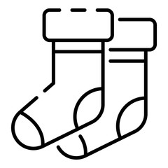 Wall Mural - Winter socks icon. Outline winter socks vector icon for web design isolated on white background