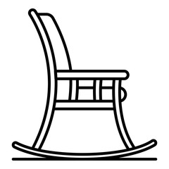 Poster - Rocking chair icon. Outline rocking chair vector icon for web design isolated on white background