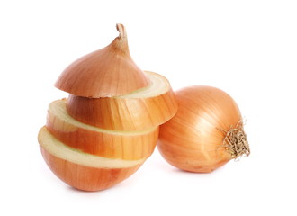 Wall Mural -  Onions slice isolated on white background