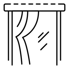 Poster - Window left curtain icon. Outline window left curtain vector icon for web design isolated on white background