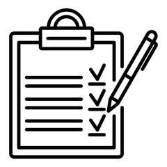 Poster - Clipboard checklist icon. Outline clipboard checklist vector icon for web design isolated on white background
