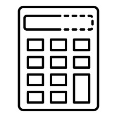 Poster - School calculator icon. Outline school calculator vector icon for web design isolated on white background