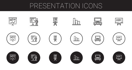 Wall Mural - presentation icons set