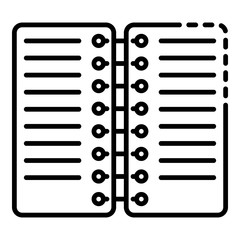 Poster - coil notebook icon. outline coil notebook vector icon for web design isolated on white background