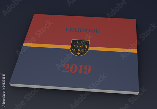 Red Gold And Blue Yearbook Layout This Stock Template Red Gold And Blue Yearbook Layout