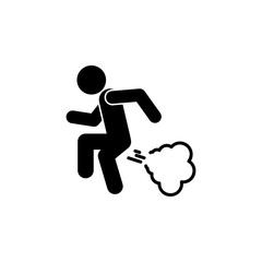 Poster - man fart icon. Simple glyph vector of universal set icons for UI and UX, website or mobile application