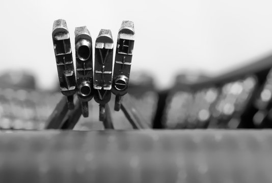 Detail of letters LOVE of old typewriter (6)
