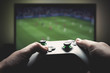© Proxima Studio - Video gaming console. Man playing soccer game
