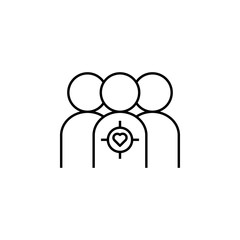 Aufkleber - user, target, heart icon. Element of data analysis icon for mobile concept and web apps. Detailed user, target, heart icon can be used for web and mobile