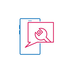 Aufkleber - fix, phone, service, software icon. Element of mobile and smartphone icon for mobile concept and web app. Detailed fix, phone, service, software icon can be used for web and mobile