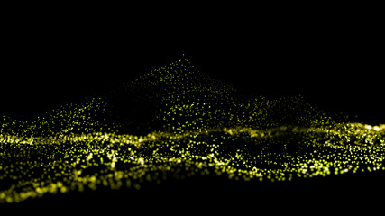 Poster - big data visualization 3d. digital background. data threads plot. big data. abstract 3d big data vis
