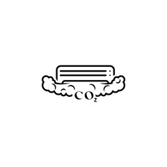 Aufkleber - conditioner, machine, heating icon. Element of earth pollution icon for mobile concept and web apps. Detailed conditioner, machine, heating icon can be used for web and mobile