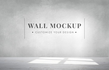 Wall Mural - Empty room with a gray wall mockup