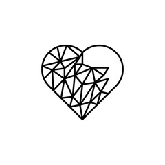 Poster - heart outline icon. Element of Valentine's Day icon for mobile concept and web apps. Detailed heart outline icon can be used for web and mobile