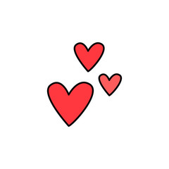 Poster - Valentine's Day, hearts icon. Element of color Valentine's Day signs for mobile concept and web apps. Detailed Valentine's Day, hearts icon can be used for web and mobile