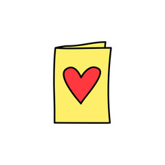 Poster - Valentine's Day, postcard icon. Element of color Valentine's Day signs for mobile concept and web apps. Detailed Valentine's Day, postcard icon can be used for web and mobile