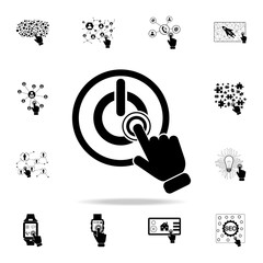 Poster - Press Power Button On Touch Screen icon. Detailed set of digital touch icons. Premium graphic design. One of the collection icons for websites, web design, mobile app