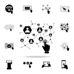 Poster - social network on touch screen icon. Detailed set of digital touch icons. Premium graphic design. One of the collection icons for websites, web design, mobile app