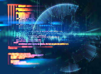 Aufkleber - Programming code abstract technology background of software developer and  Computer script