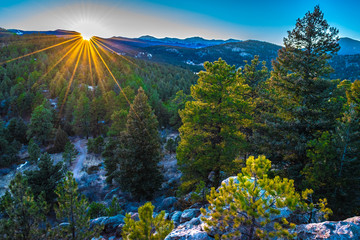 Wall Mural - Beautiful Sunset Over Evergreen, Colorado