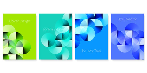 Wall Mural - Set of Geometric Colorful Templates with Angle Gradient Circles. EPS 10 Vector.