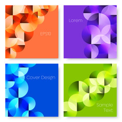 Wall Mural - Set of Geometric Colorful Square Templates with Angle Gradient Circles. EPS 10 Vector.