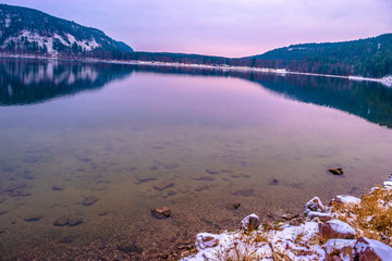 Wall Mural - Hiking Through Devil's Lake in Winter in Wisconsin