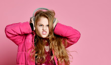 Pout Girl In Fur Headphones