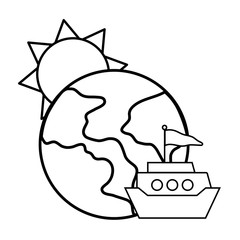 Sticker - sun with globe