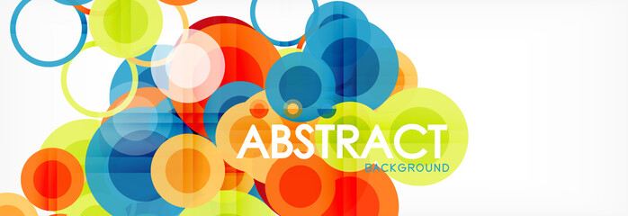 Leinwandbilder - Abstract colorful geometric composition - multicolored circle background