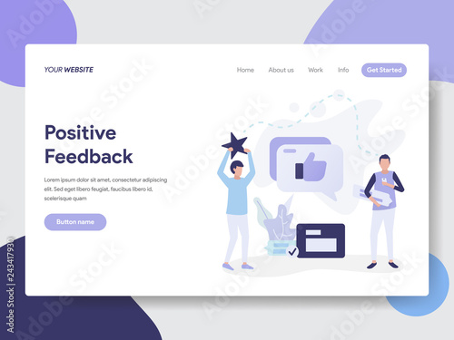 Fotografie, Obraz Landing page template of Positive Feedback Illustration Concept