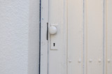 Fototapeta Dmuchawce - ベージュ色に塗装した扉とドアノブ