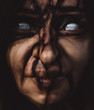 Darkness witch,woman with creepy face,3d illustration