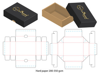 Box packaging die cut template design. 3d mock-up