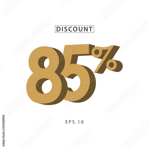 Fotografía Discount 85% Vector Template Design Illustration