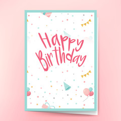 Canvas Print - Happy birthday card design vector