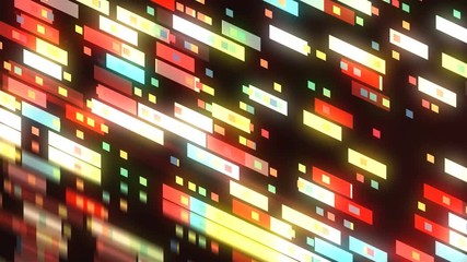 Poster - Abstract technology with many rectangles background, surface with reflection, 3d render backdrop, computer generating