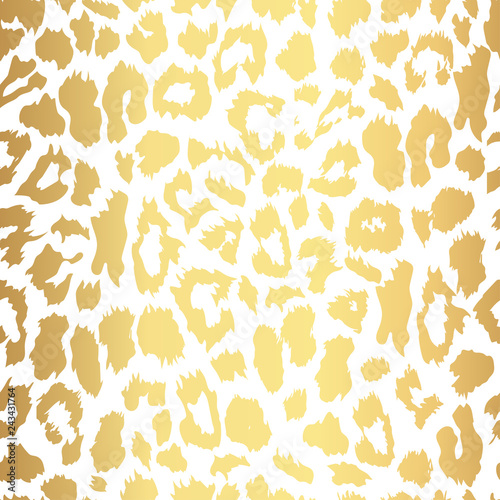 Fotografía Seamless gold leopard print. Vector pattern, texture, background