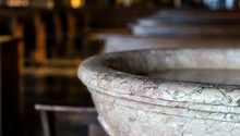 Old Baptismal Font In A Church

