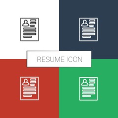 Sticker - resume icon white background