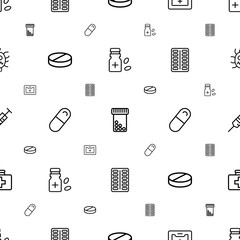 Wall Mural - medication icons pattern seamless white background