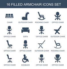 Sticker - armchair icons