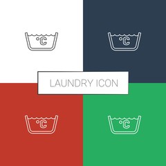 Poster - laundry icon white background