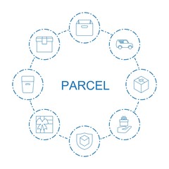 Wall Mural - 8 parcel icons