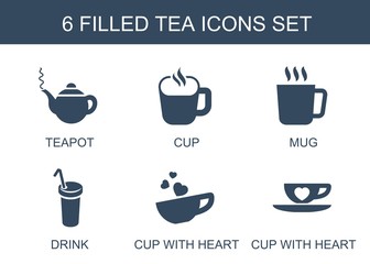 Wall Mural - 6 tea icons